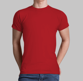 חולצה לגבר - צווארון עגול - שרוול קצר 